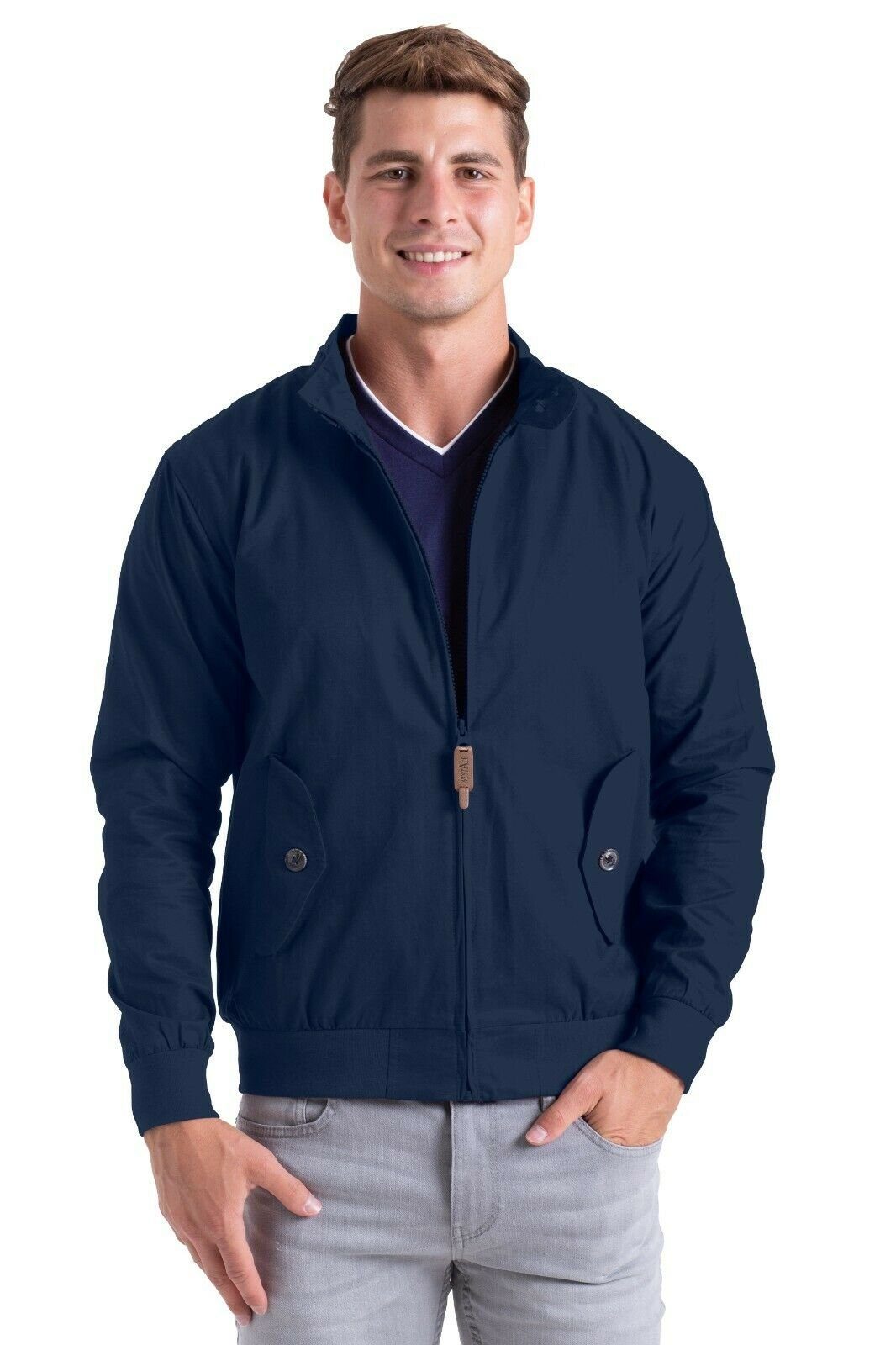 BlauerHafen Jackett Herren Harrington Jacke Casual Classic Langarm Winter Draussen Jacke