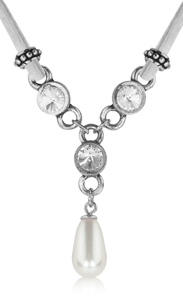 LUISIA® Kette mit Anhänger »Halskette "Cami" mit Kristallen von Swarovski®  und Perle« (inkl. Schmuckbox) online kaufen | OTTO