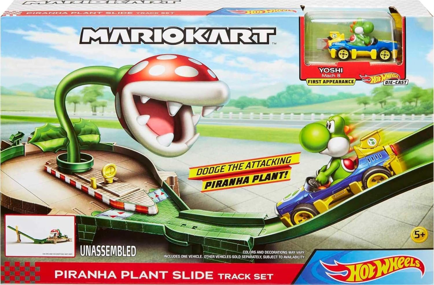 Hot Wheels Autorennbahn Hot Wheels GFY47 - Mario Kart Piranhapflanzen Rutsche Trackset