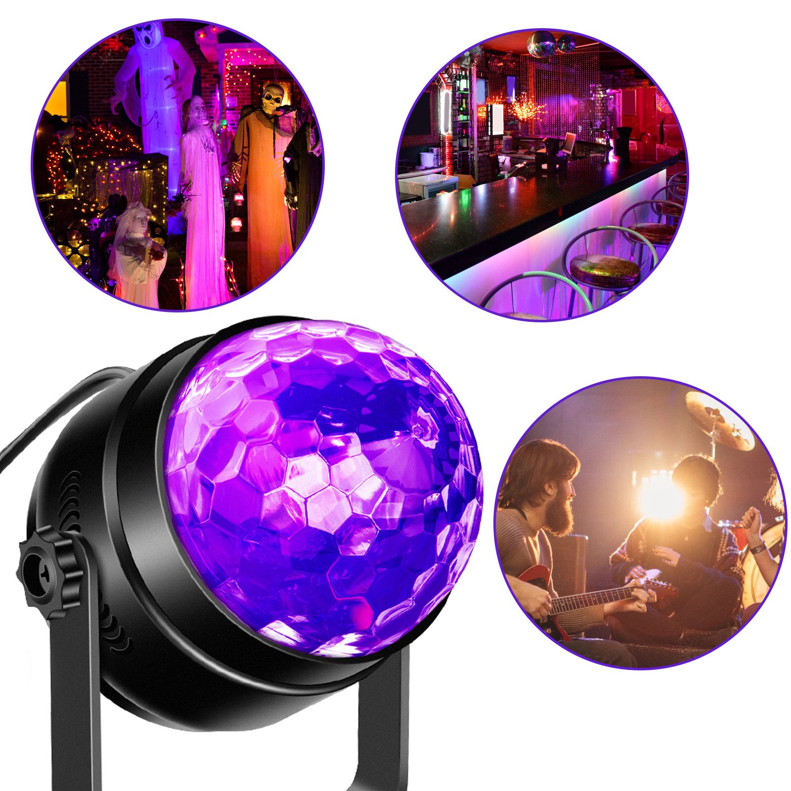 GarveeMore LED Discolicht UV LED Disco Partylicht 6W – Bild 5 von 5