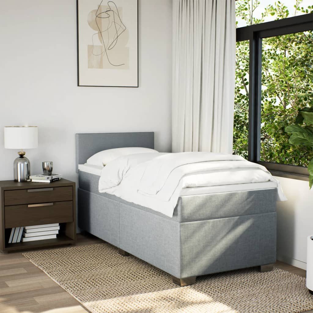 vidaXL Bett Boxspringbett mit Matratze Hellgrau günstig online kaufen