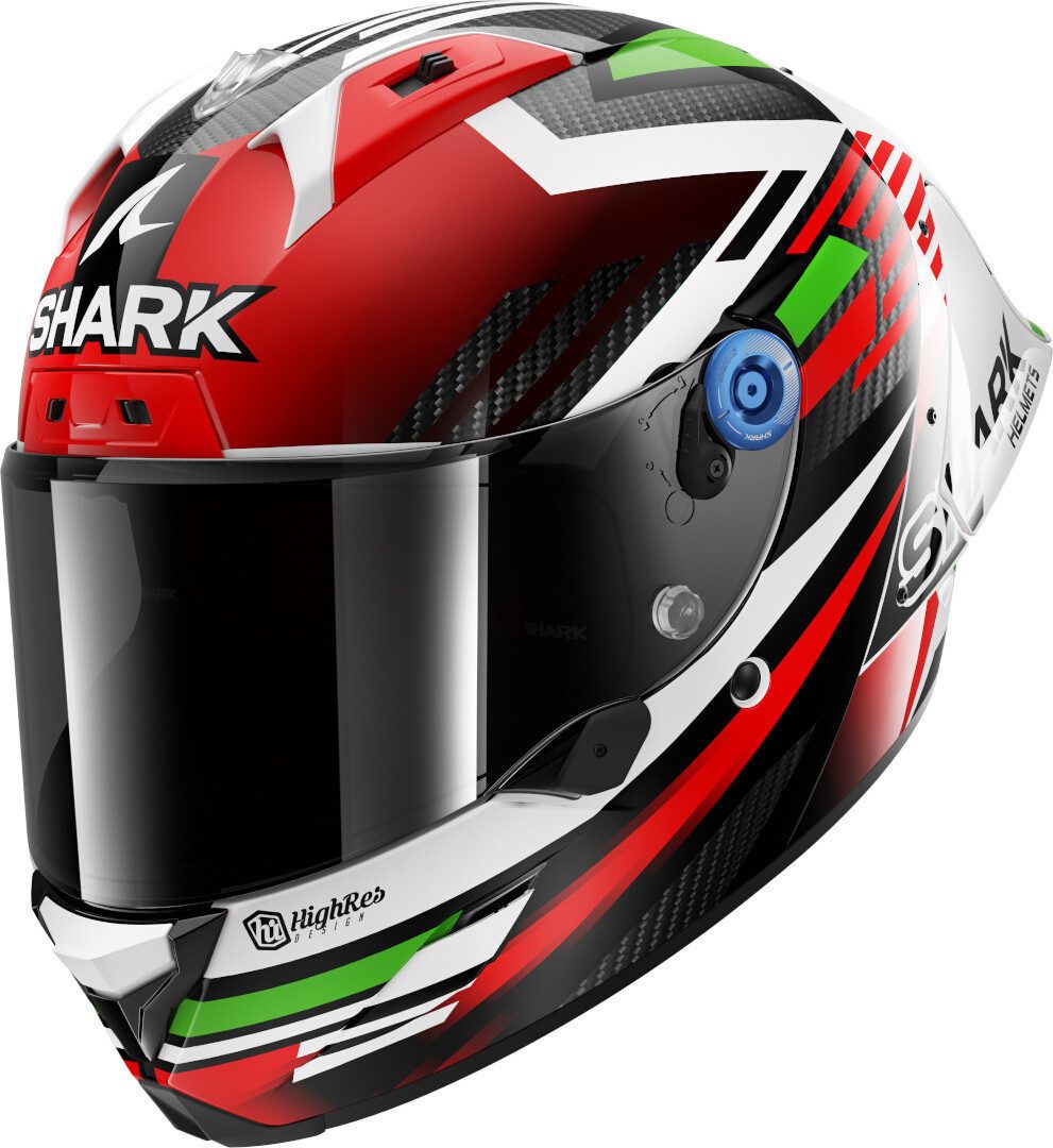 Shark Motorradhelm Aeron GP FIM Firstlap Carbon Helm, Notfallsystem-Polsterung (EQRS)