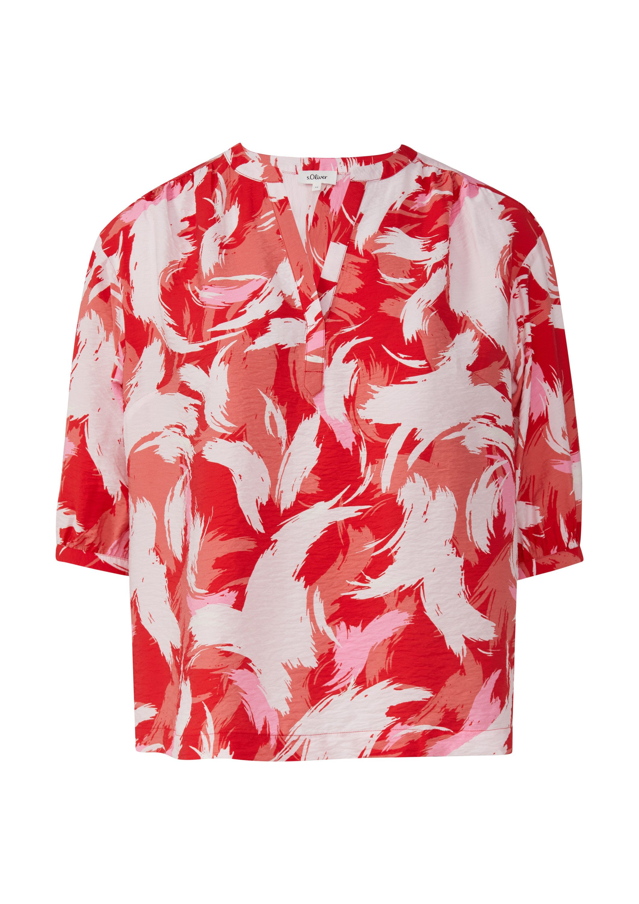 s.Oliver Kurzarmbluse Bluse Strukturierte Bluse aus Viskosemix günstig online kaufen