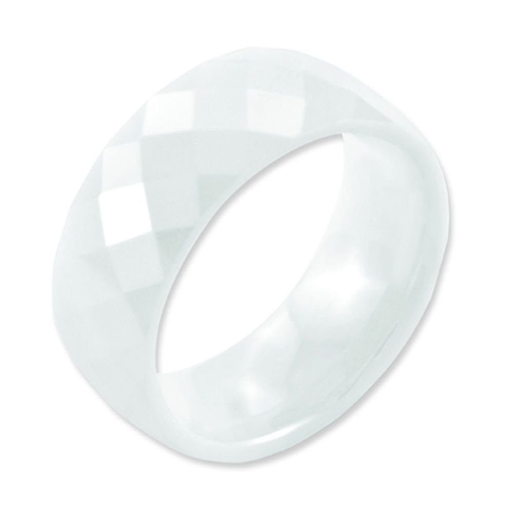 Kingka Partnerring "YIN YANG" Facettierter weißer Ceramic Ring "WHITE"