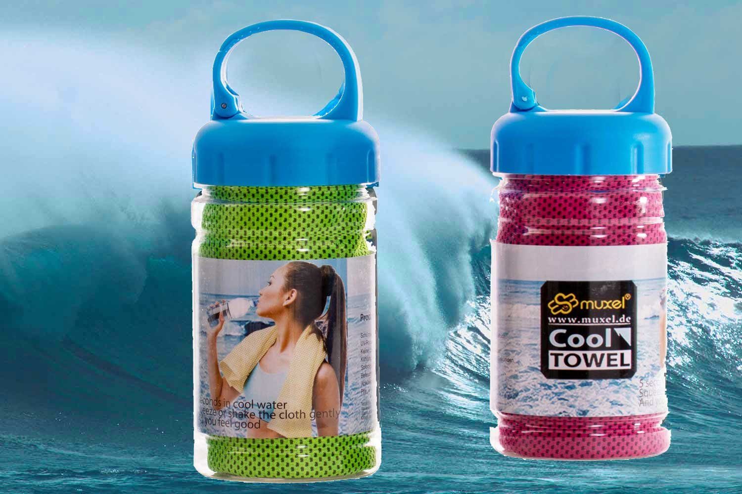 Muxel Sporthandtuch 2 Cool Down Towel Handtuch Kühltuch gegen Schweiß Sporthandtuch Fitnes, Kühlfaser (2-St)