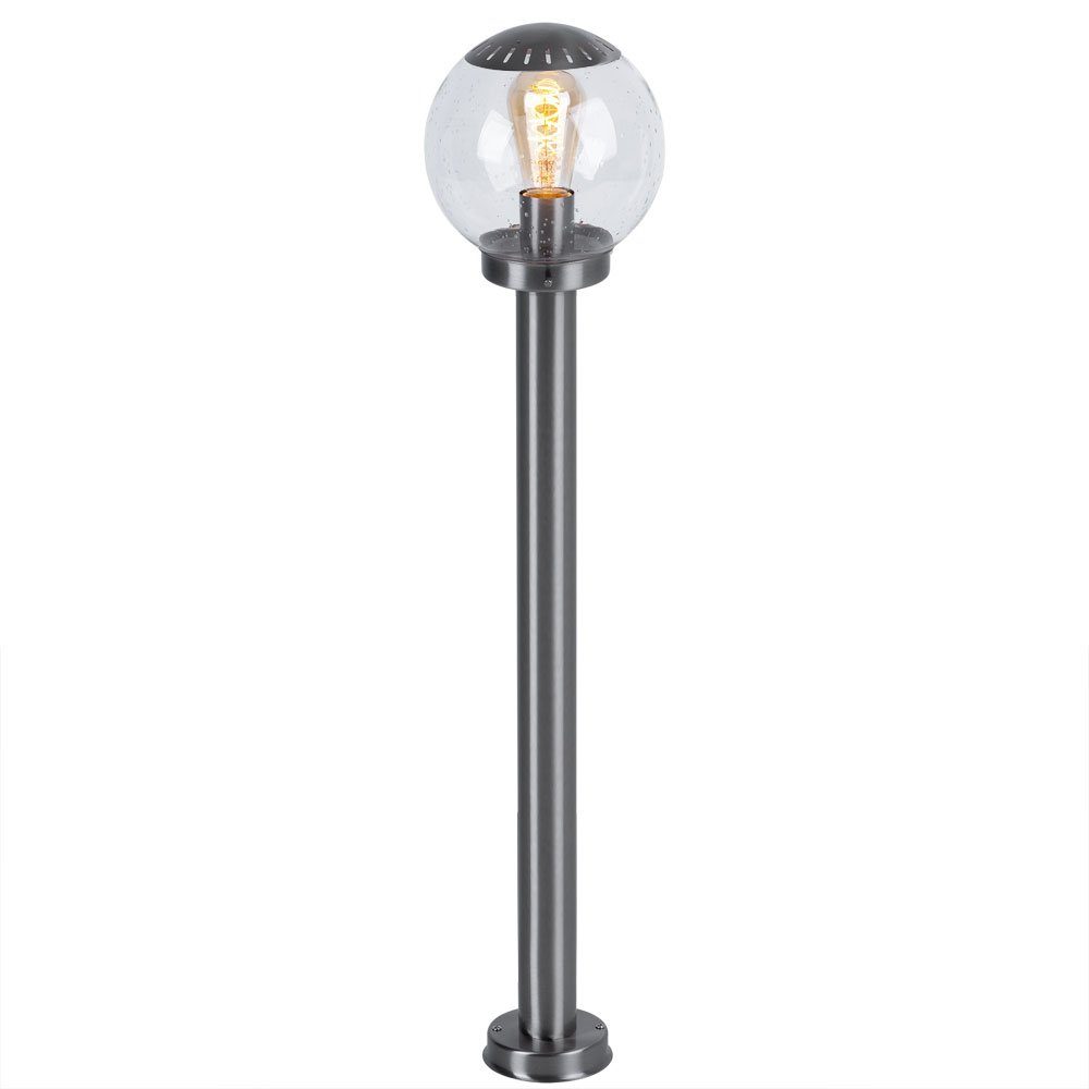 Hoflampe Außen-Stehlampe, stehend Stehleuchte Außen Standleuchte inklusive, nicht Leuchtmittel Globo Edelstahl