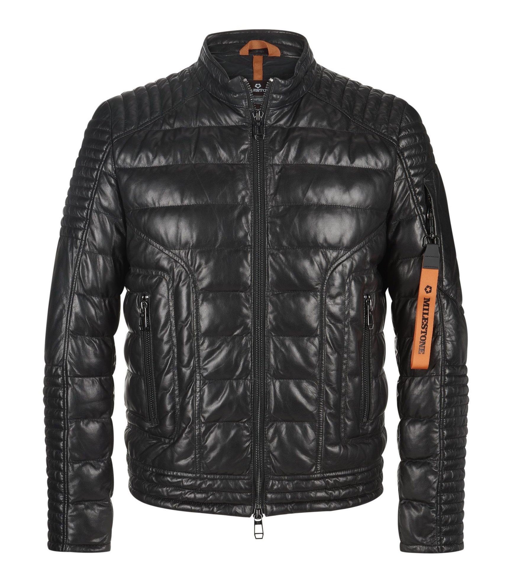 Milestone Lederjacke MSAntony gefütterte Steppjacke in Biker-Optik günstig online kaufen