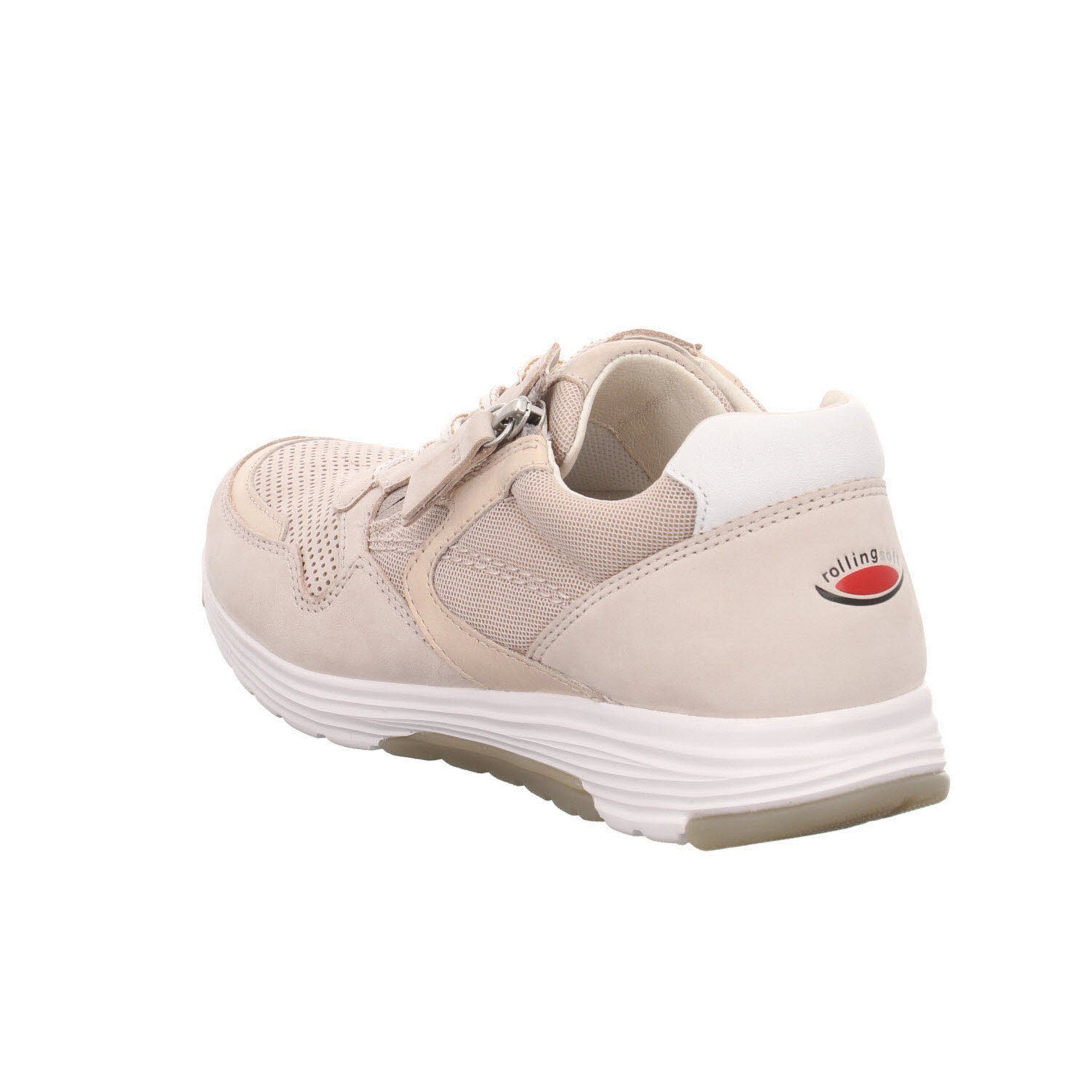 Sneaker Schuhe (puder.weiss) Schnürschuh Damen Beige Gabor Sneaker Rollingsoft Leder-/Textilkombination