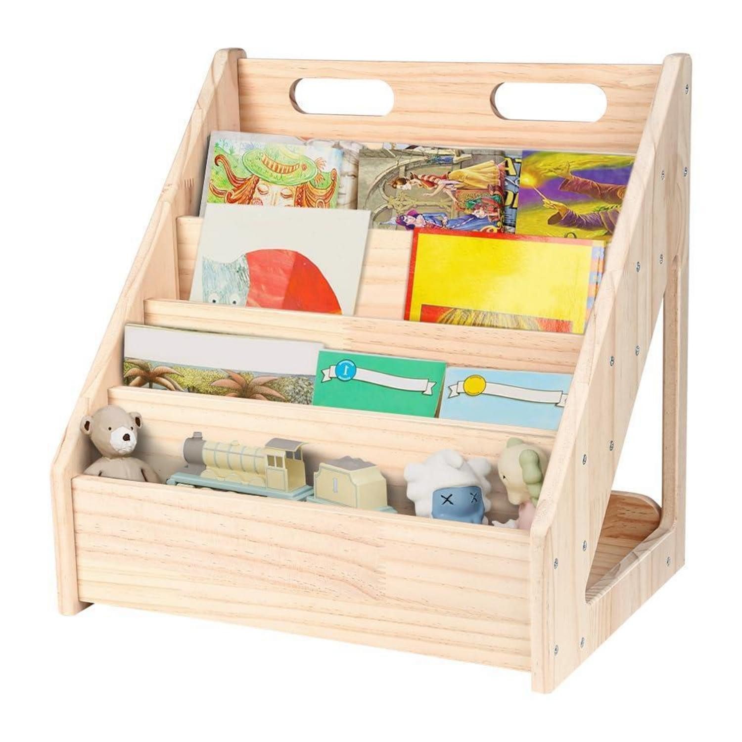 LuxusKollektion Regalkorb Bücherregal Kinder Holzfarbe (1 St)