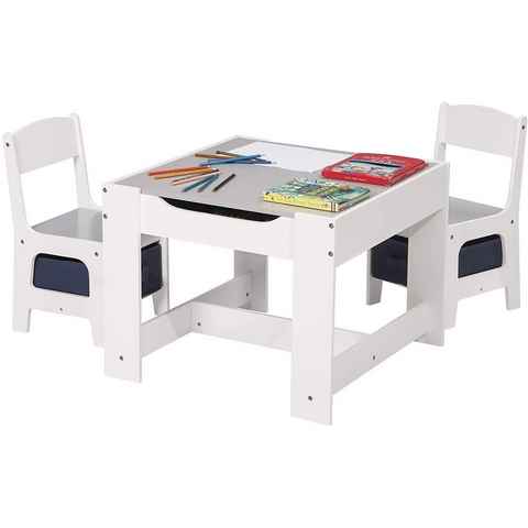 EUGAD Sitzgruppe, mit Stauraum, Tischplatte abnehmbar 1 Kindertisch 2 Stühle