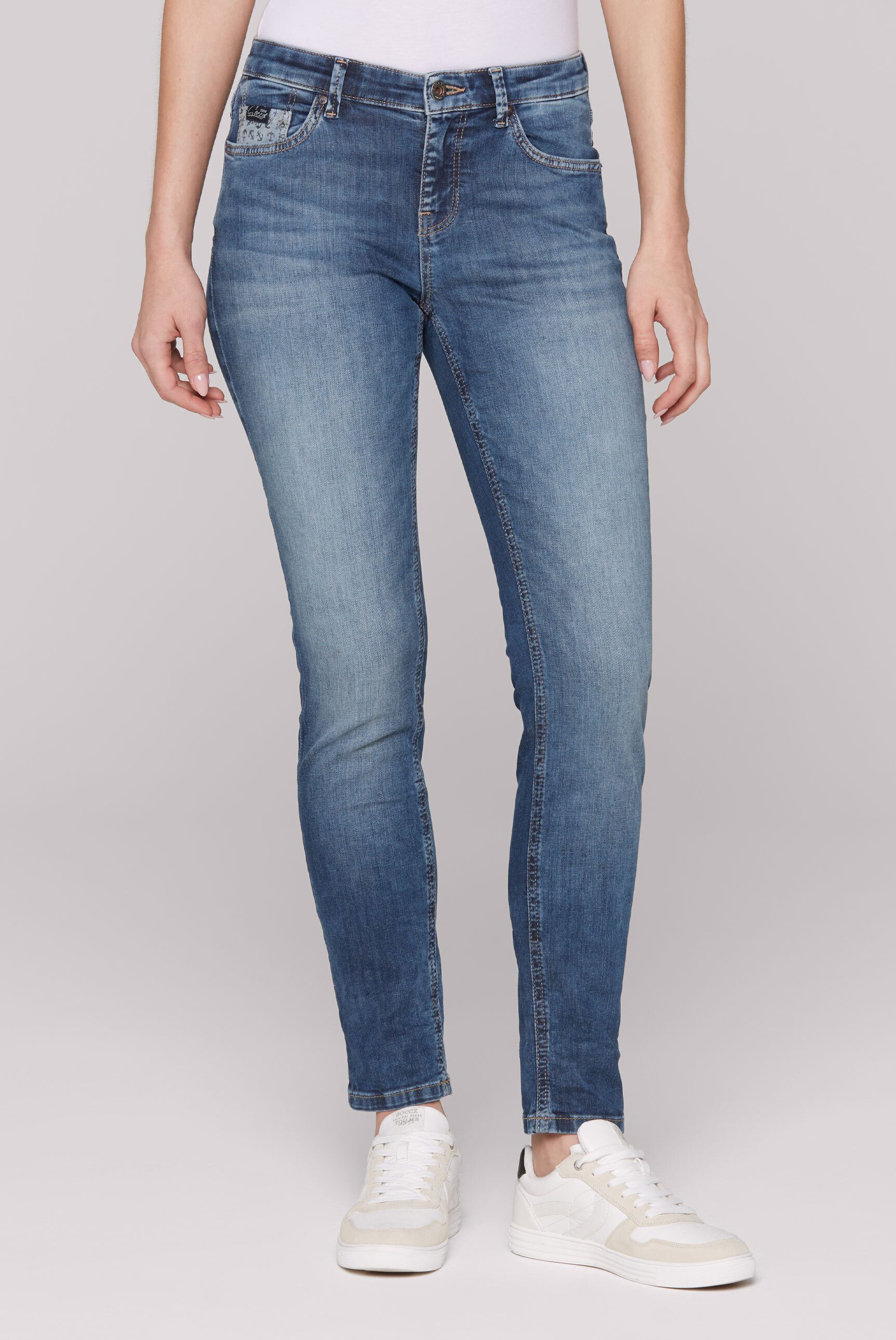 SOCCX Slim-fit-Jeans mit normaler Leibhöhe
