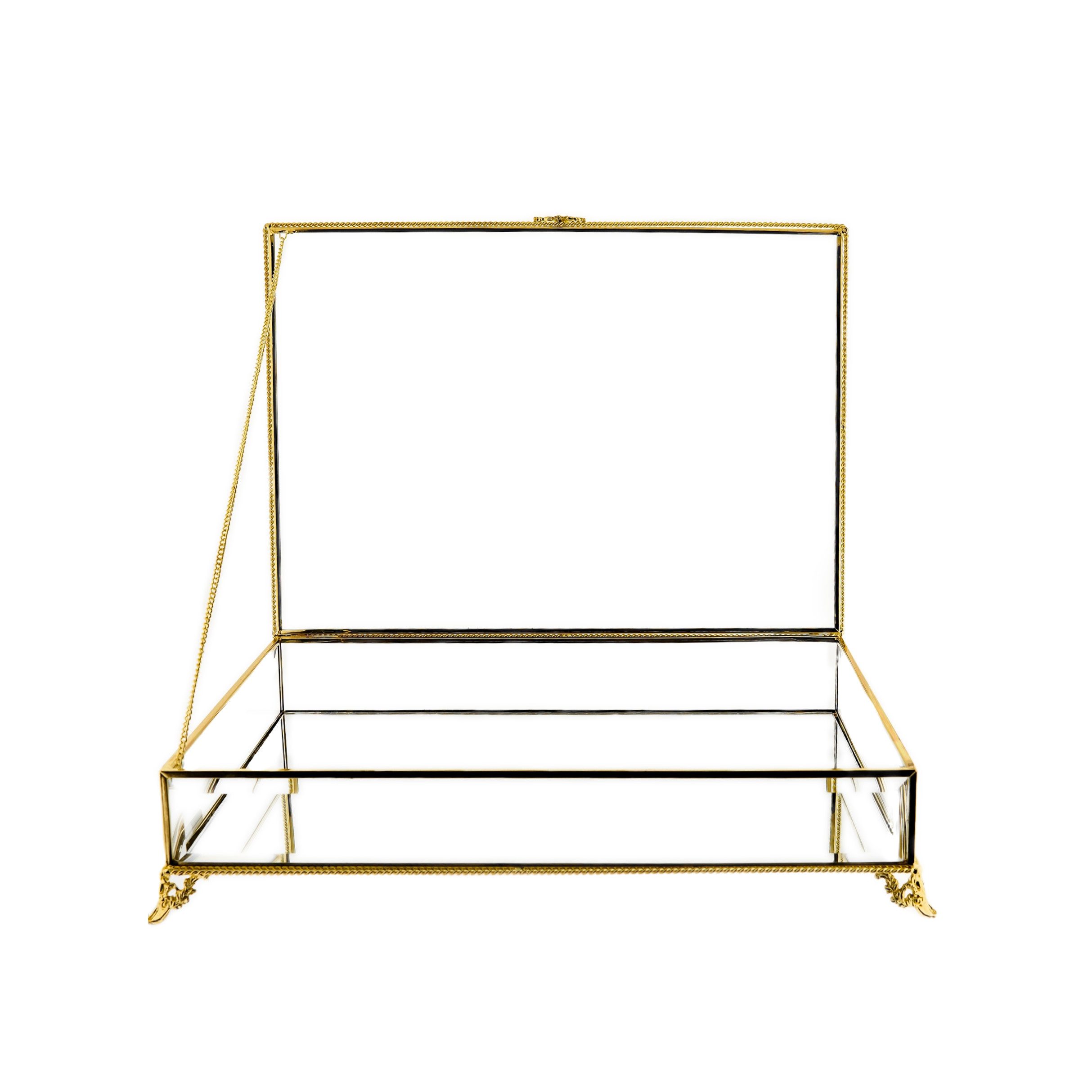 Almina Aufbewahrungsdose Glas-Box 35 x 25 x 8 cm (1 St), mit Spiegelboden, günstig online kaufen