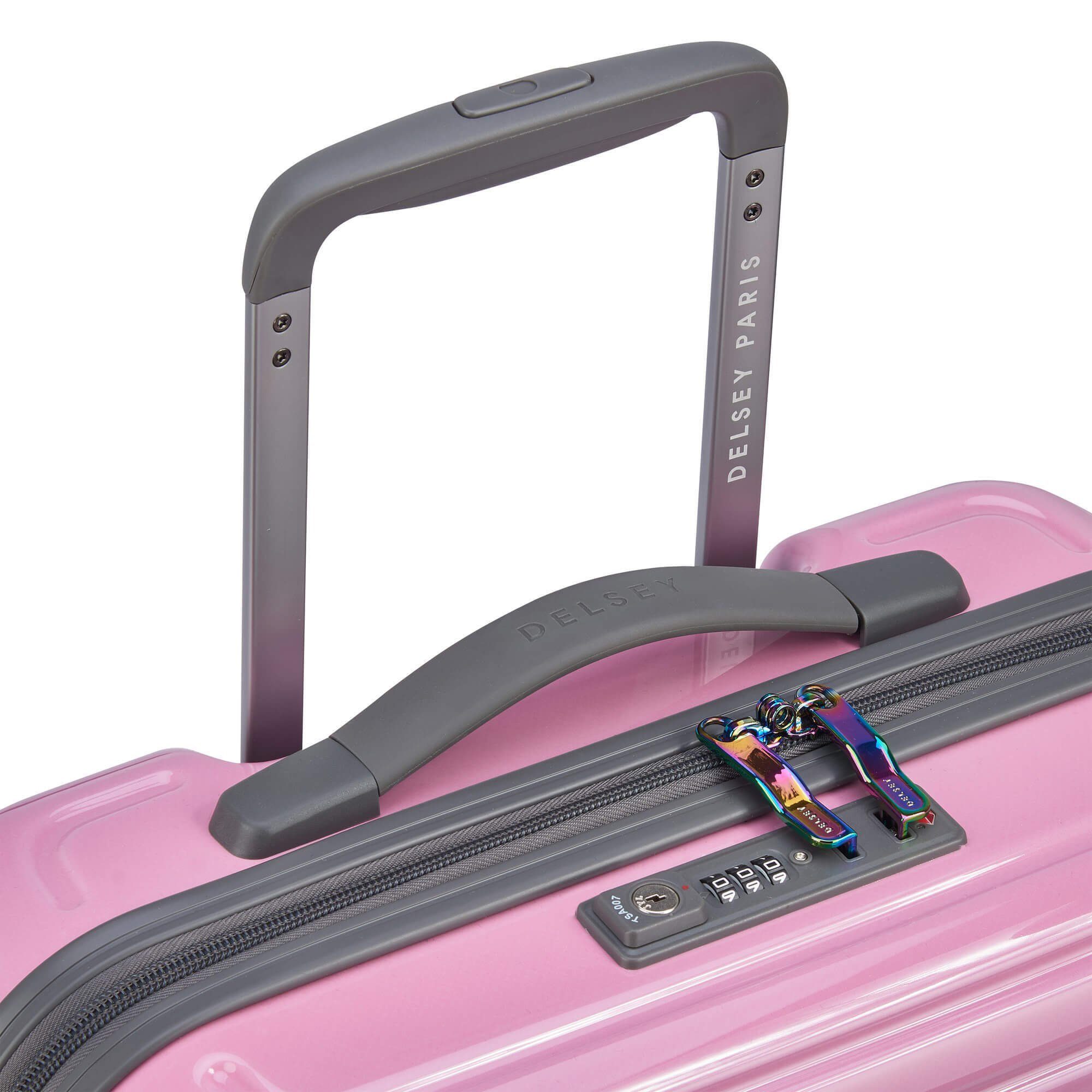 / Gradient Blue Delsey Handgepäck-Trolley, Rollen 4 Pink Rollen