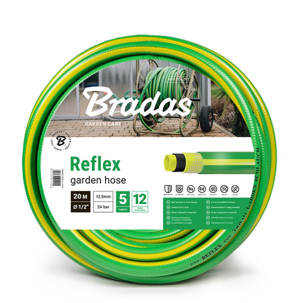 Bradas Gartenschlauch Gartenschlauch Grün 1/2 Zoll 20 m 5-lagig verstärkt und Algenresistent