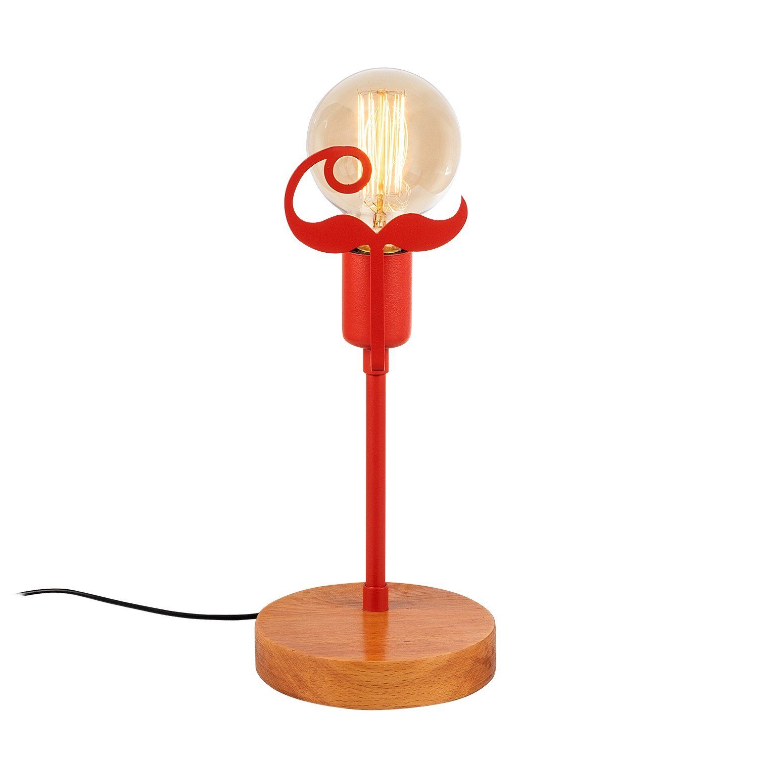Opviq Schreibtischlampe Beami NTD, 15 Nussbaum,rot, 15 cm, x Metallkörper
