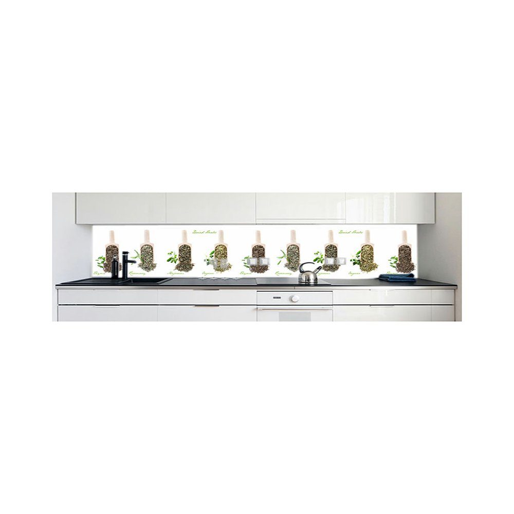 mm 0,4 Hart-PVC Küchenrückwand selbstklebend DRUCK-EXPERT Küchen Premium Kräuter Küchenrückwand