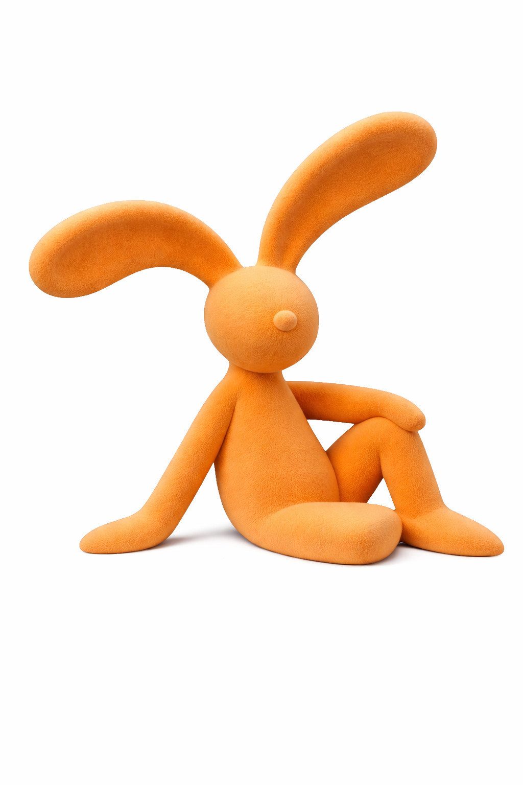 finehomegarden Osterhase Hase beflockt sitzend H38cm orange Sitzender Deko-Hase mit samtiger (1 St), Oberfläche und frühlingshaftem Look Stylische Osterdekoration