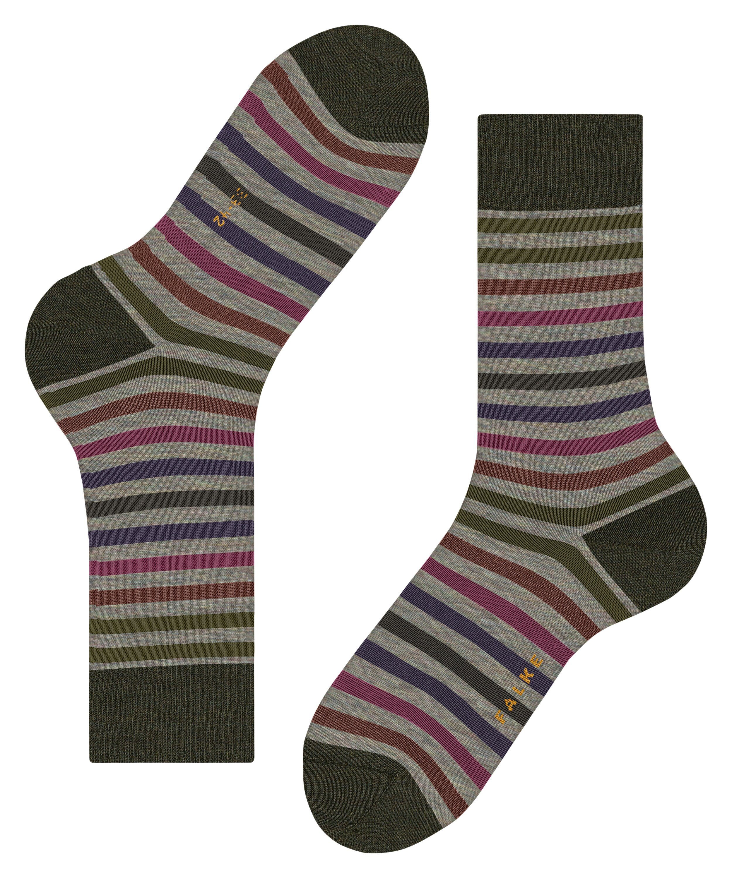 FALKE Socken Tinted Stripe (1-Paar) (7765) mist moon