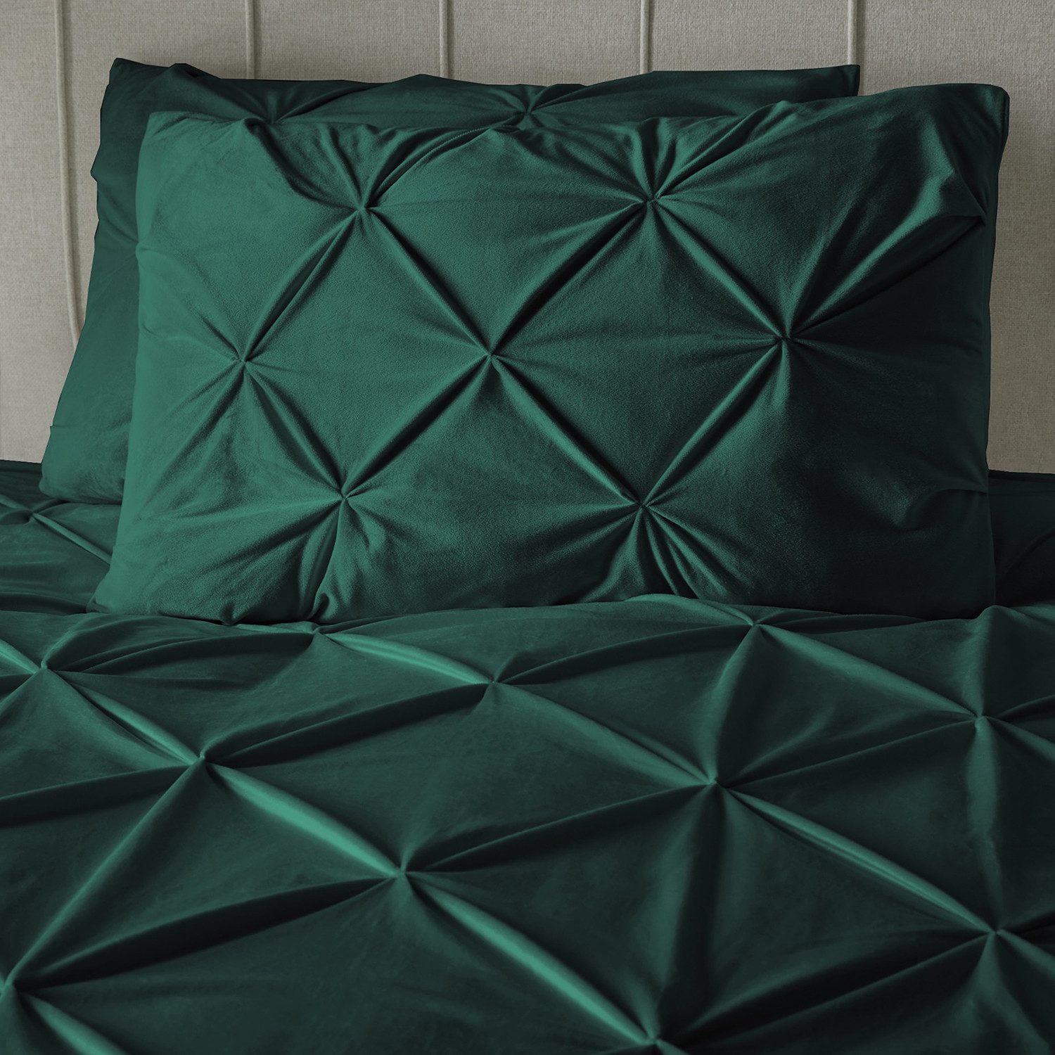 Sitheim-Europe Bettwäsche Bettwäsche-Set Bettbezug & Kissenbezüge Velvet Pintuck, Samt, 2 teilig