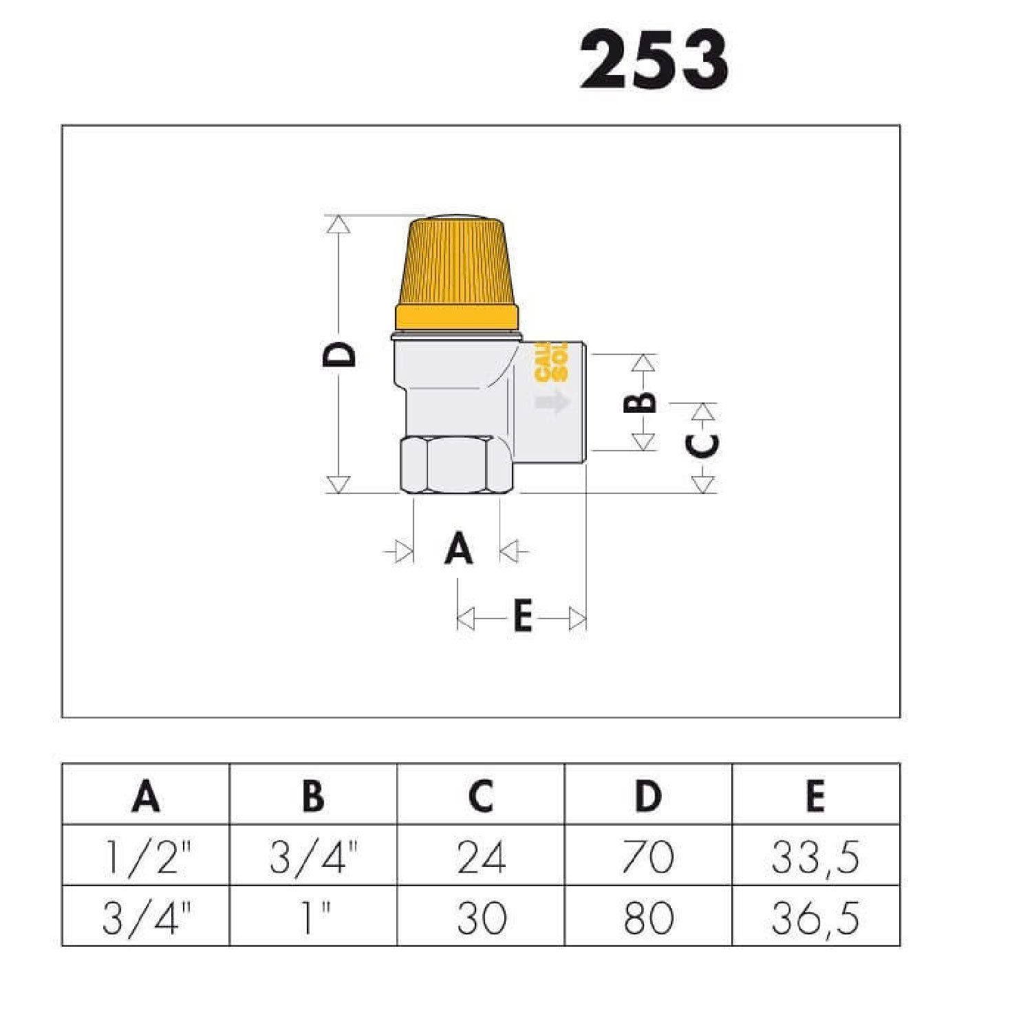 Caleffi Absperrventil Solar Membran Überdruckventil 1/2 Zoll 6 bar Sicherheitsventil