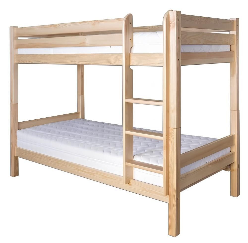 Xlmoebel Etagenbett Vollholz Hochbett aus Kiefer für Kinderzimmer, zeitloses Design (1-St., Etagenbett), Hergestellt in Europa