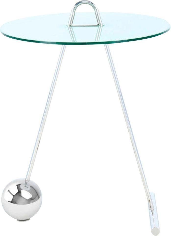 525, Silber Pendel-Design, praktisch Kayoom tragbar / Marmoroptik, Beistelltisch im Pendulum Weiß Gestell