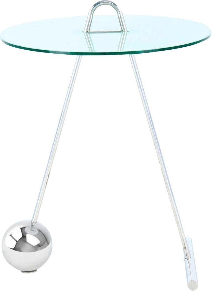 Kayoom Beistelltisch Pendulum 525, mit runder Tischplatte (1-St), Marmoroptik, Gestell im Pendel-Design, praktisch tragbar