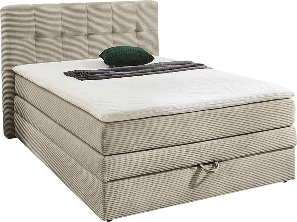 Jockenhöfer Gruppe Boxspringbett Amy, mit Bettkasten und Kaltschaum-Topper, erhältlich in 120, 140 & 180cm