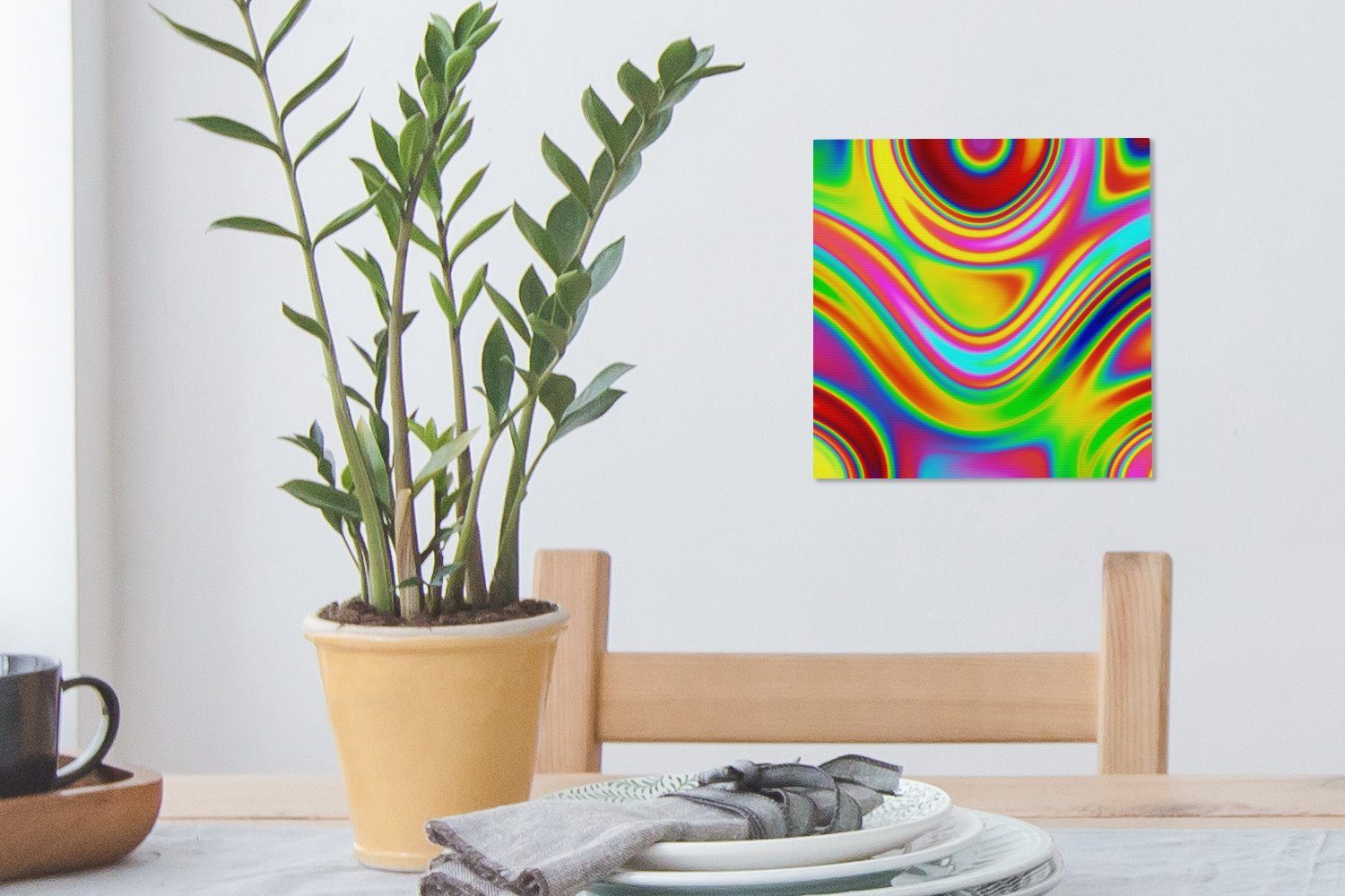 OneMillionCanvasses® Leinwandbild Kunst St), Bilder Wellen - (1 Farben für - Leinwand Schlafzimmer Wohnzimmer Psychedelisch, 