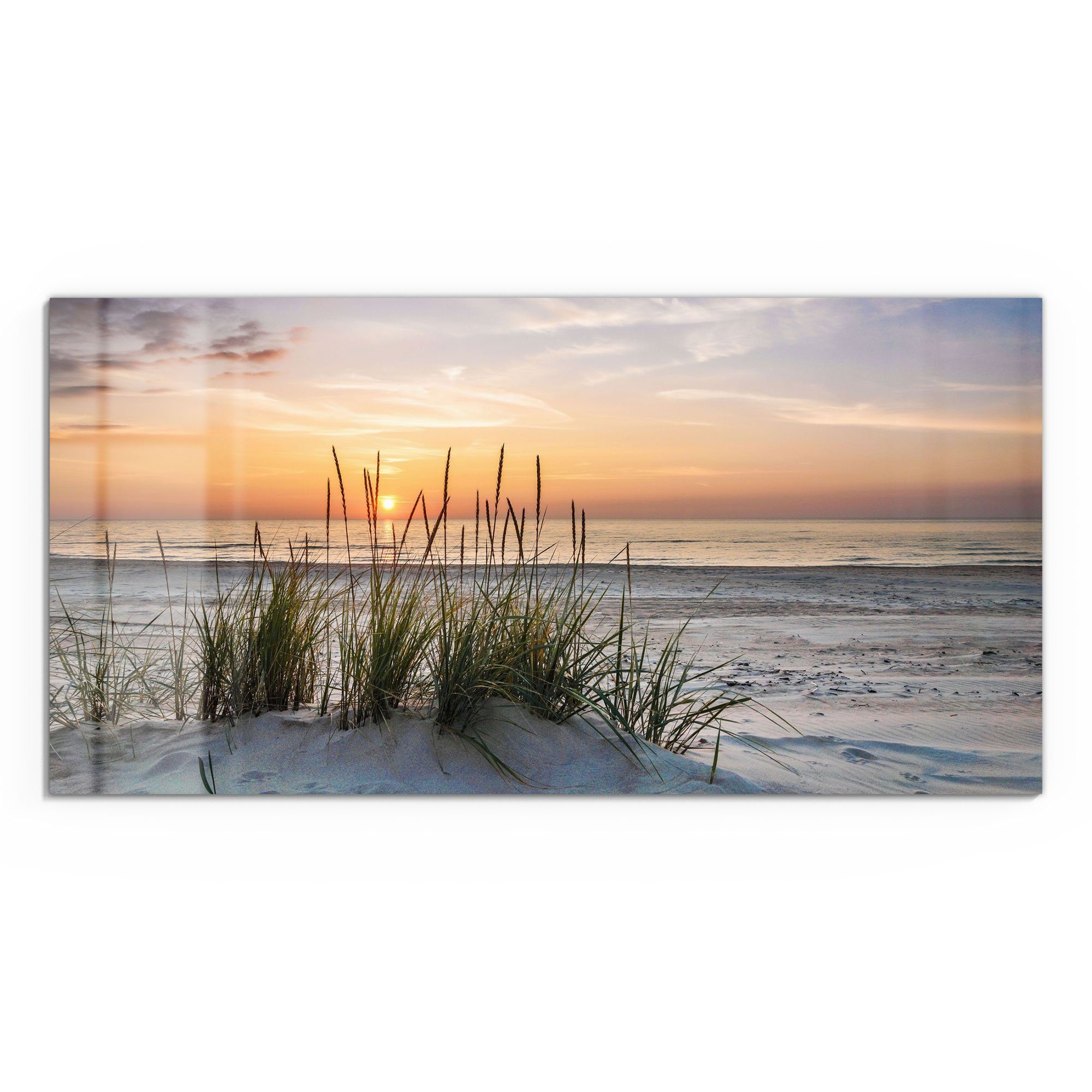 DEQORI Glasbild 'Sonnenuntergang am Strand', 'Sonnenuntergang günstig online kaufen