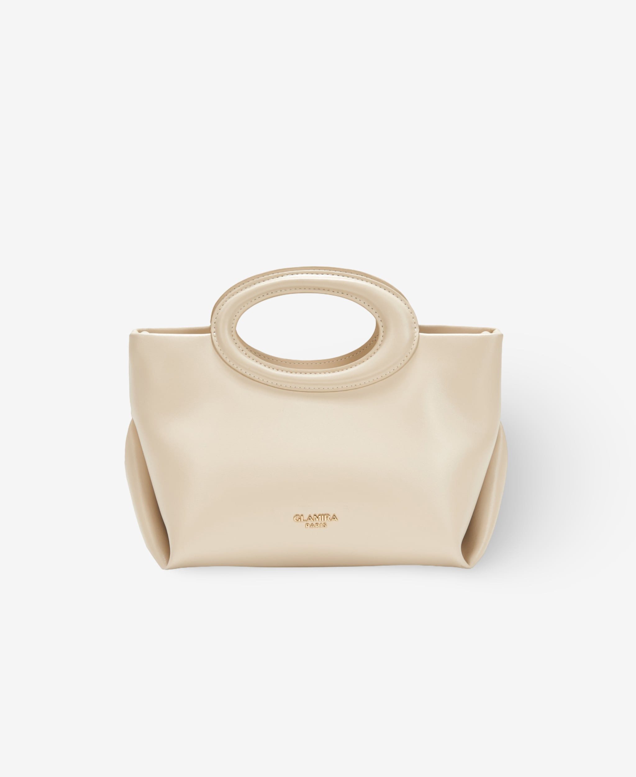 GLAMIRA Handtasche UrbanSphere Weiße Handtasche mit Henkel (1-tlg), echt Leder, mit geräumigem Hauptfach