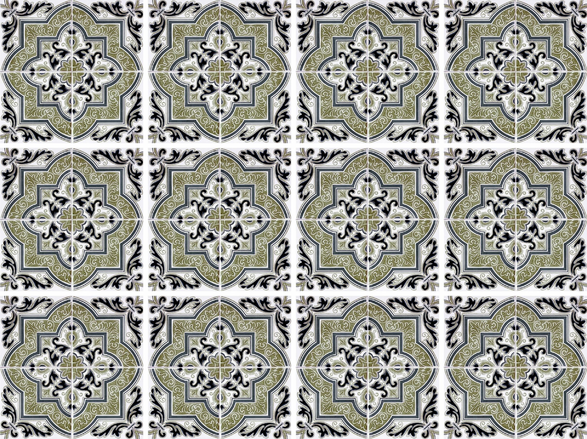 Home affaire Fliesenaufkleber Ornamente, Stickerfliesen, selbstklebend, Sticker, 12er Set