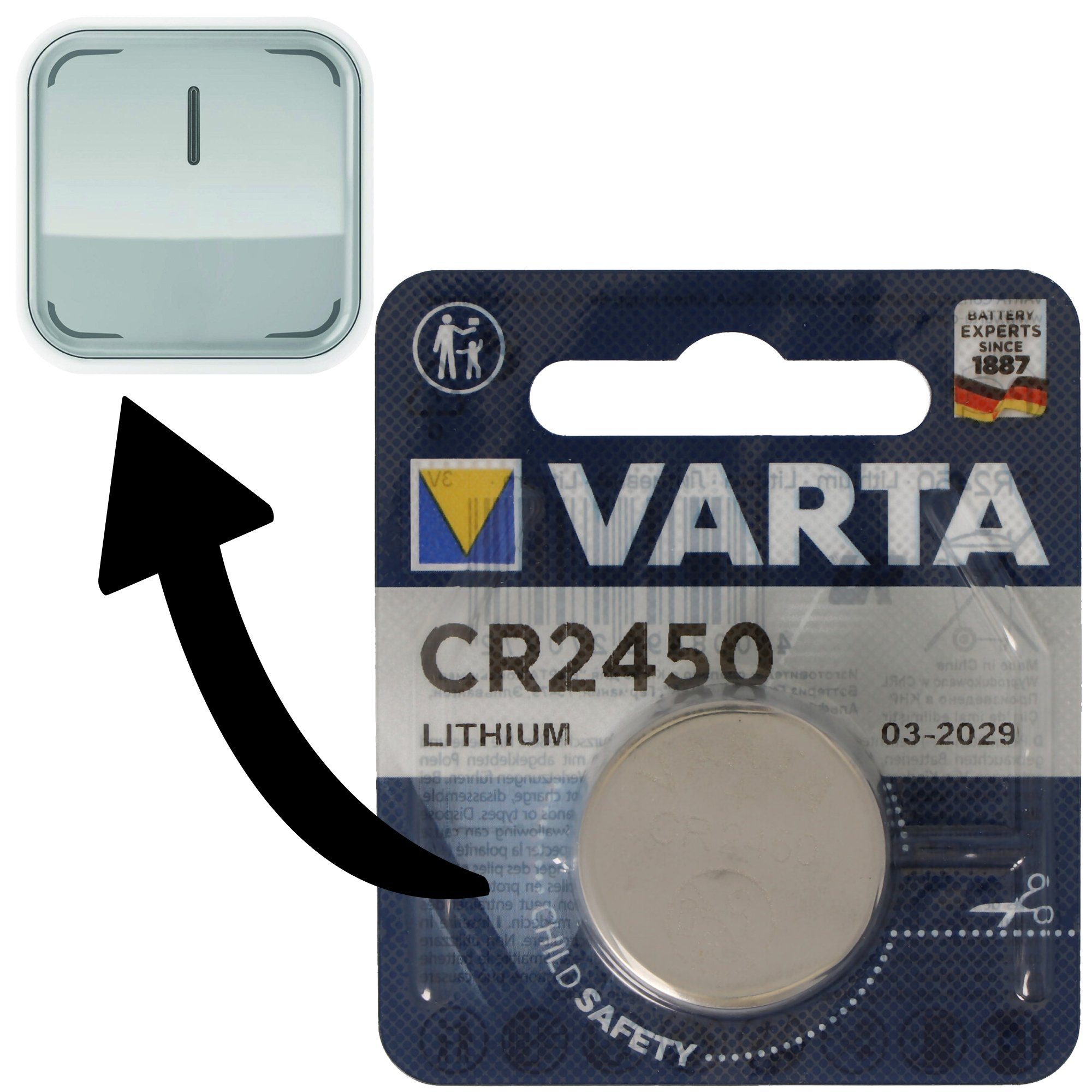 VARTA Batterie passend für Ledvance SMART+ Switch, Osram SMART+ Switch Dimm Batterie, (3,0 V)