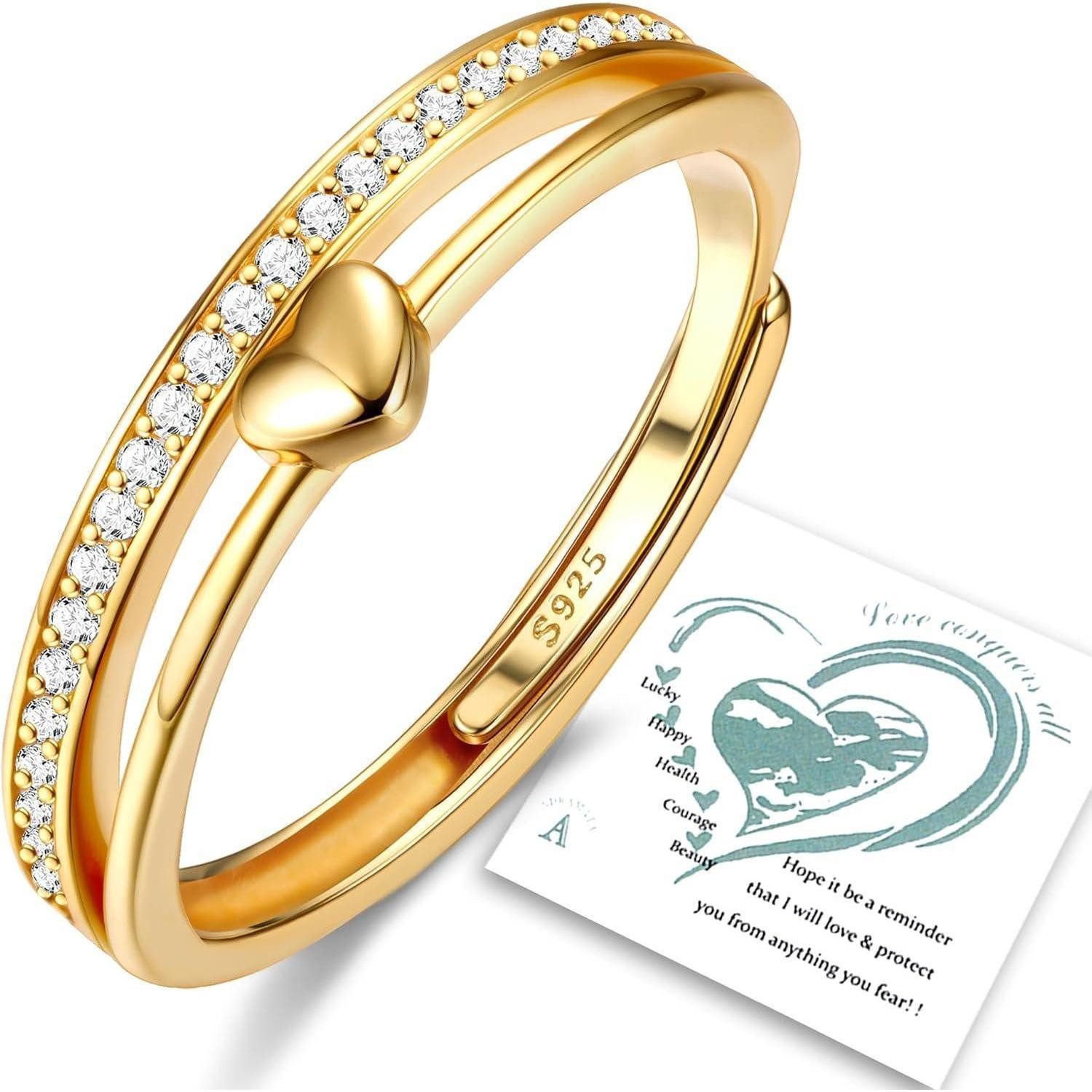 LuxusKollektion Silberring Adramata Ring Silber 925 Damen Verstellbar Herz günstig online kaufen