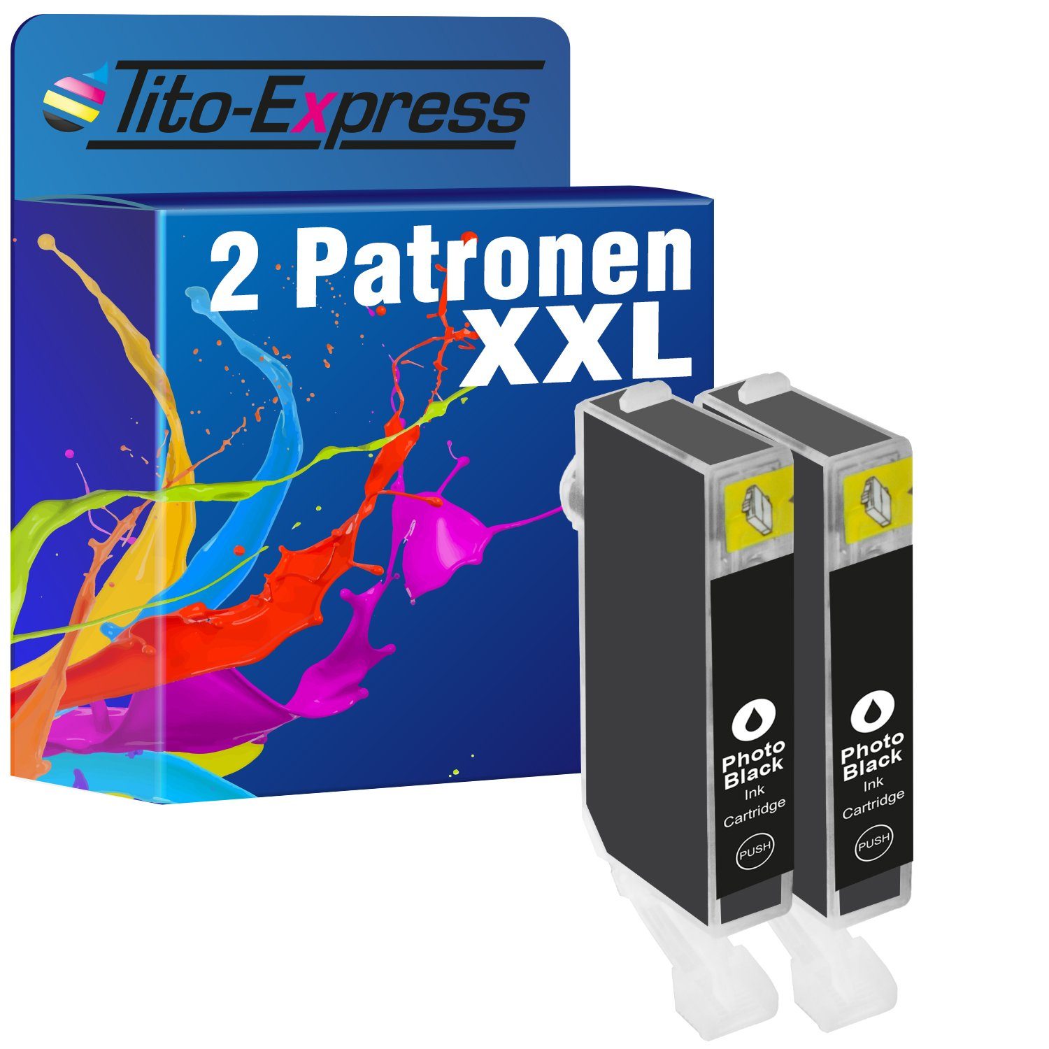 Tito-Express 2er Set ersetzt Canon PGI-520 PGI 520 PGI520 Canon CLI-520 XL Black Tintenpatrone (für Pixma IP3600 IP4600 IP4700 MP540 MP560 MP620 MP640 MX860 MX870)
