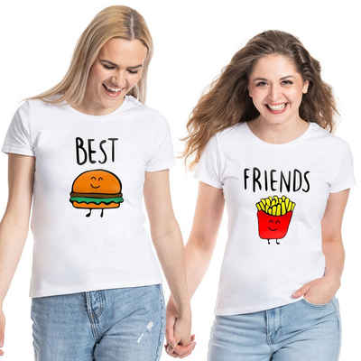 Couples Shop T-Shirt »Burger & Pommes Best Friends Damen T-Shirt« mit lustigem Print