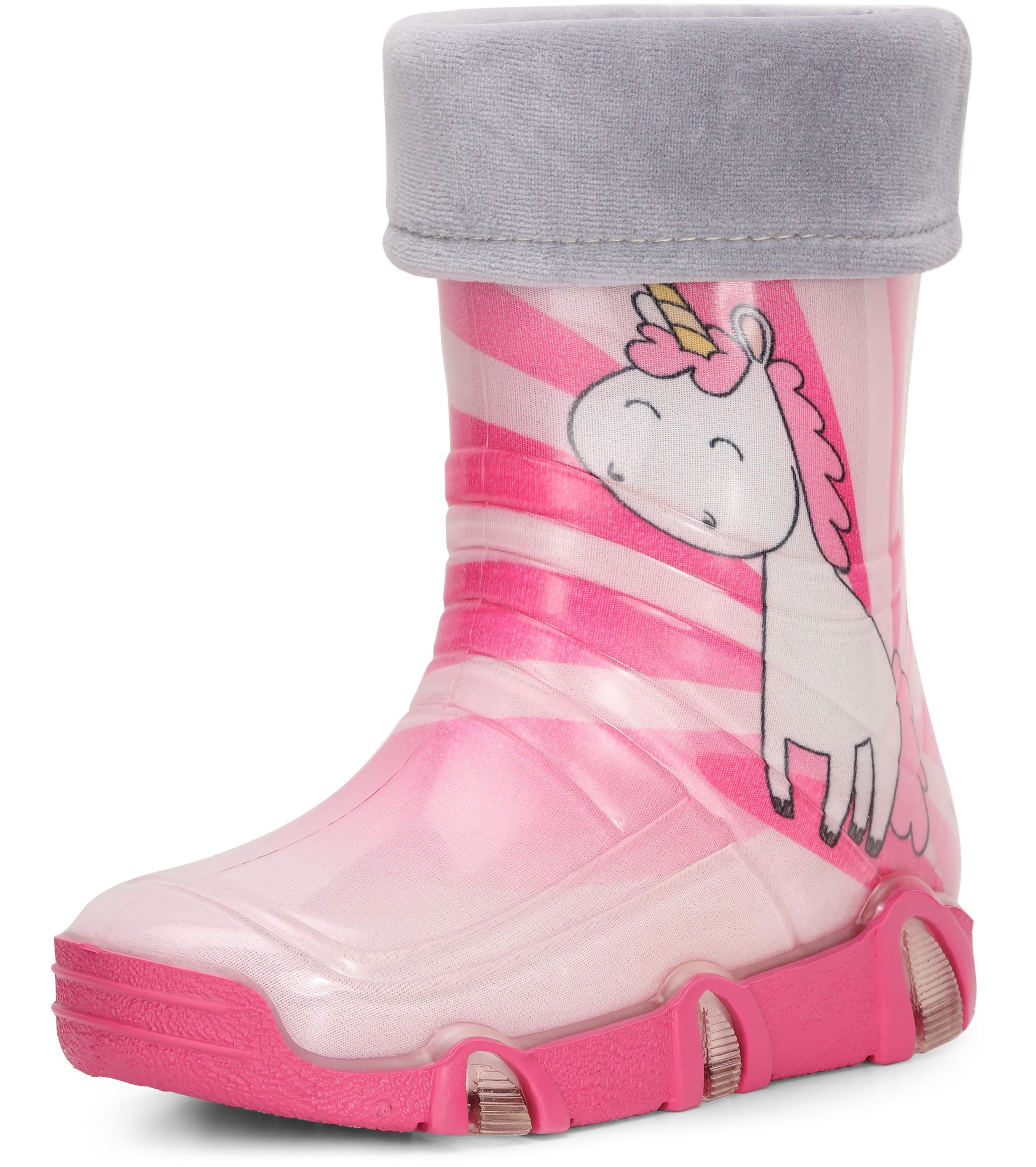 Ladeheid Kinder Gummistiefel Gefüttert Swk2020 Gummistiefel Rosa Einhorn 30