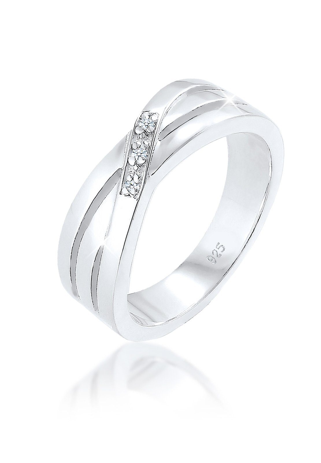 Elli DIAMONDS Verlobungsring Diamant Weiß Brillantschliff (0.015 ct) 925 Sterling Silber