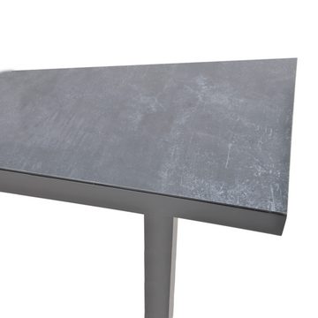 Lesli Living Gartentisch Gartentisch Tafel Tisch Balena Negro 130/160x75x76cm Keramik Glasplatte