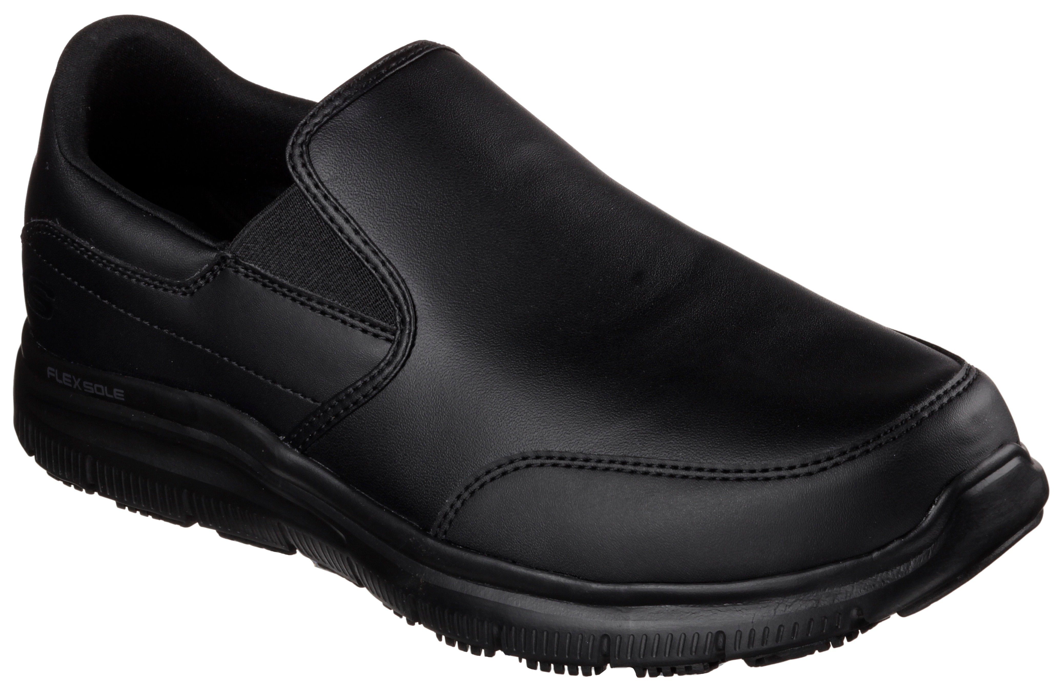 Skechers FLEX ADVANTAGE SR Berufsschuh Slipper für Gastronomie, Pflege, Krankenhaus mit Stretcheinsatz