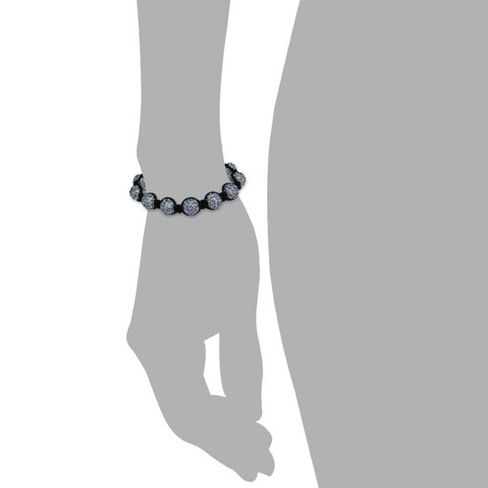 SilberDream Armband SilberDream Shamballa Armband weiß-grau (Armband) Damen Armband (Shamballa Kugeln) ca. 18cm ca. 23cm Farbe: schwarz weiß GU10867
