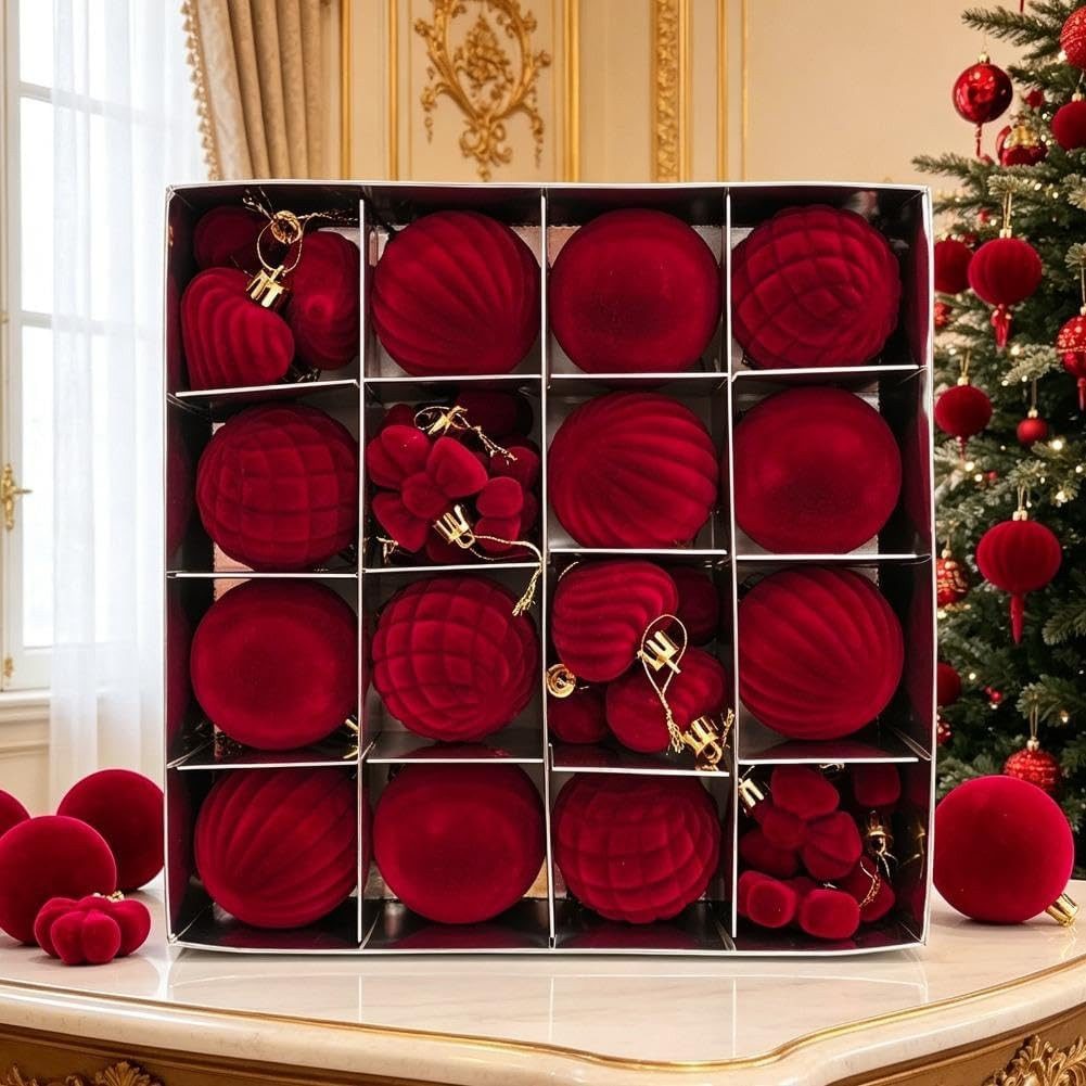Sorvyzxn Weihnachtsbaumkugel Weihnachtsdeko Weihnachtskugeln 32-teiliges Set,Weihnachtsbaumschmuck – Bild 3 von 5