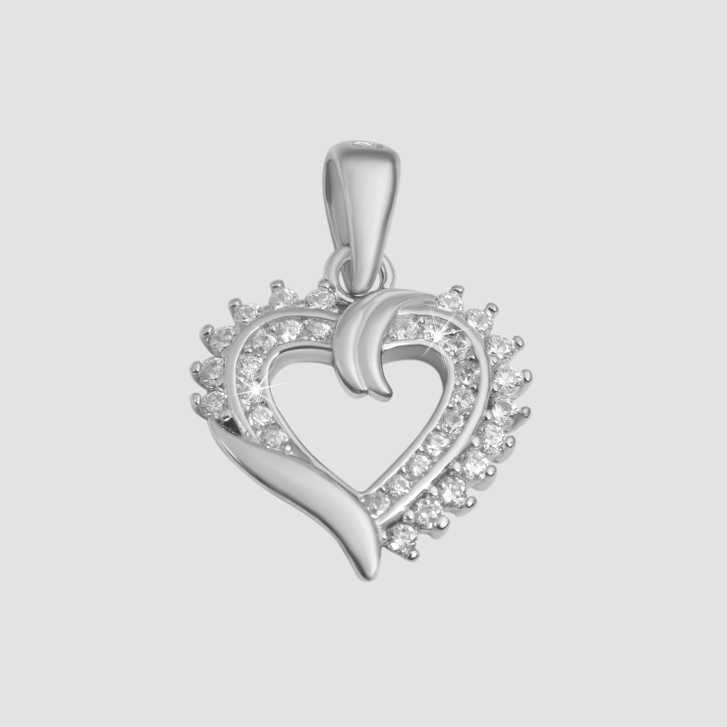 Kettenanhänger Anhänger – Herz Herzanhänger aus 925 Silber mit Zirkonia