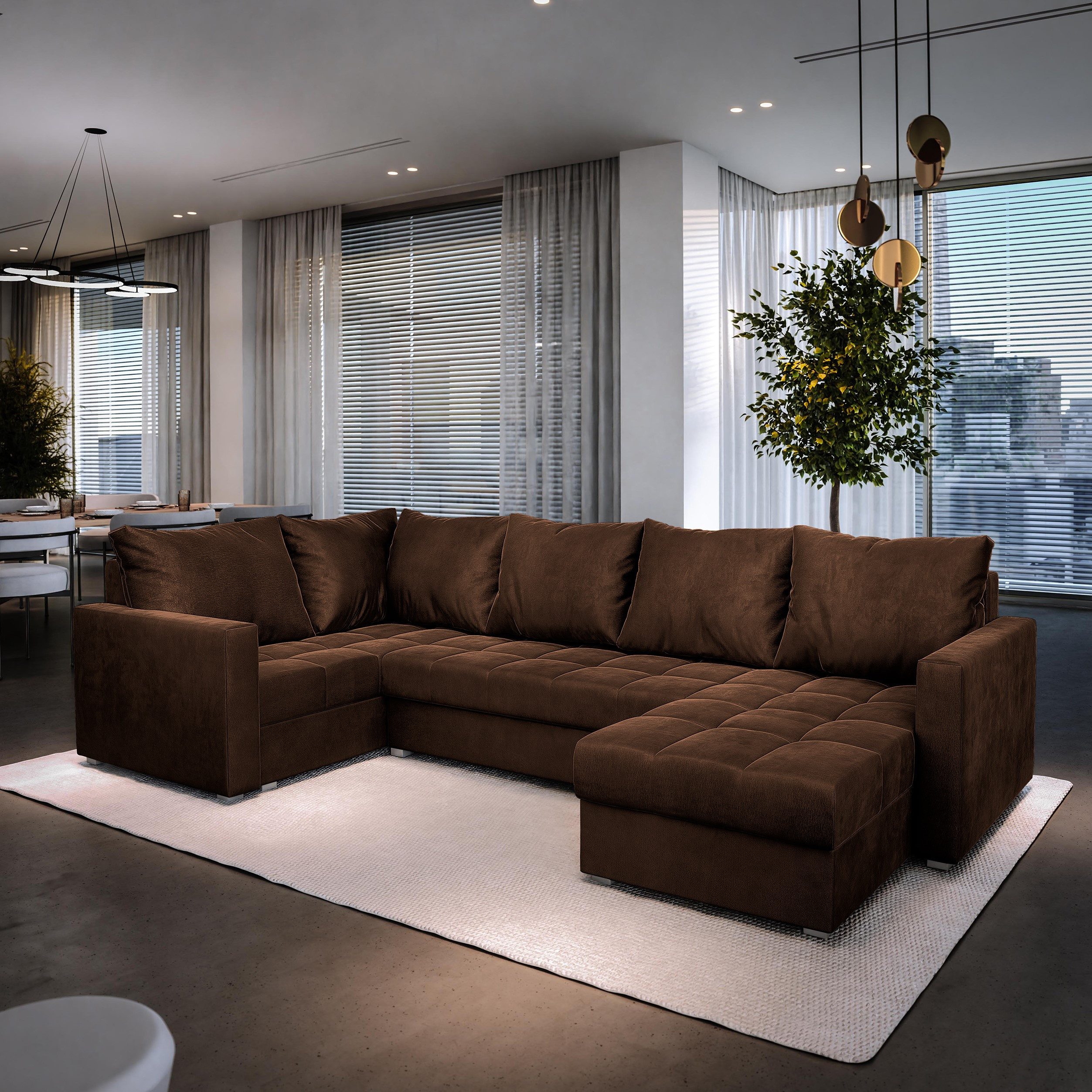 Masseno Ecksofa LORIVO mit Schlaffunktion U-Form, günstig online kaufen