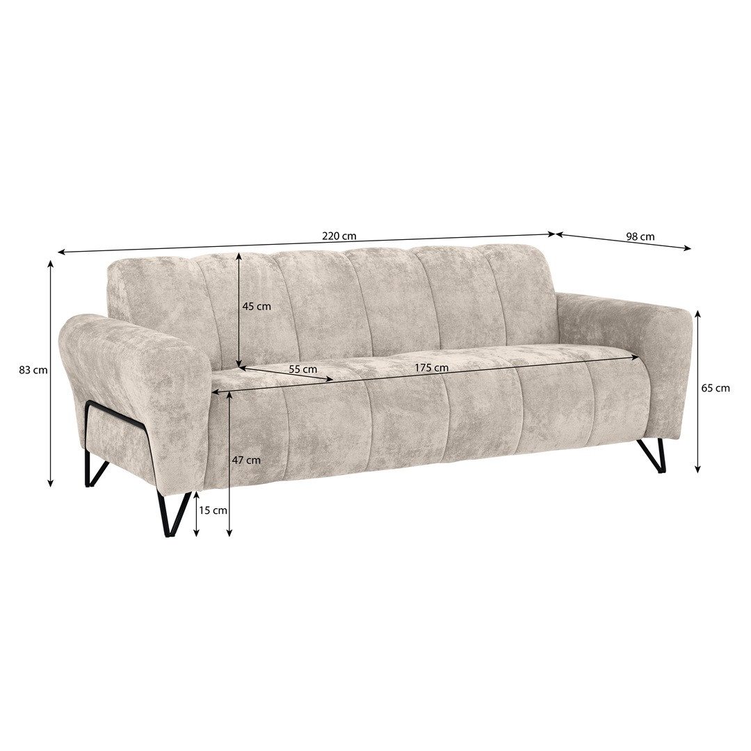 Beautysofa Polstergarnitur VOLARE Modernes Sofa Set mit 3-Sitzer, 2-Sitzer & Sessel, (hochwertige Couchgarnitur für Wohnzimmer & Salon, Design Polstermöbel im m – Bild 5 von 5