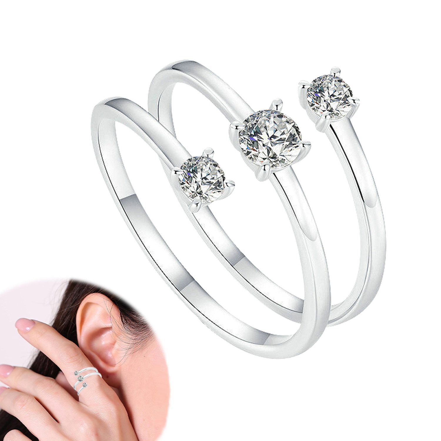 ZEUOPQ Fingerring Ring aus s925-Sterlingsilber, Gedrehter günstig online kaufen