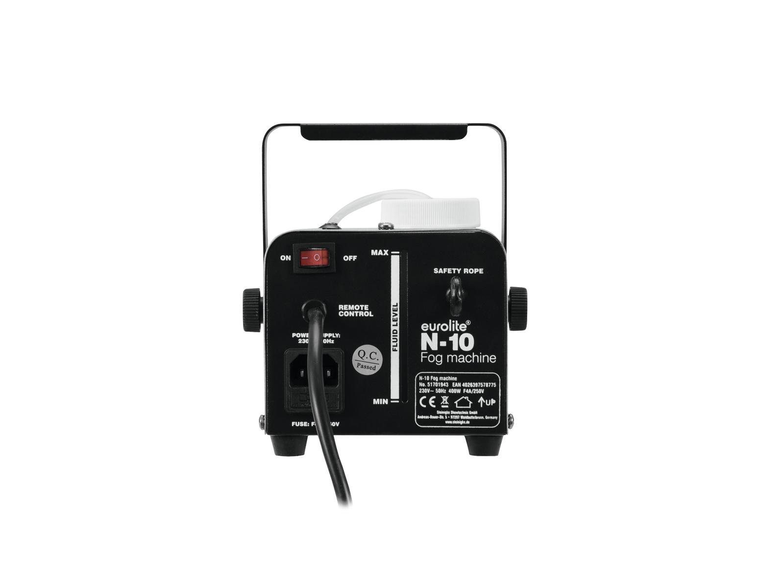 EUROLITE Discolicht N-10 Kompakte 400-W-Nebelmaschine mit Kabelfernbedienung