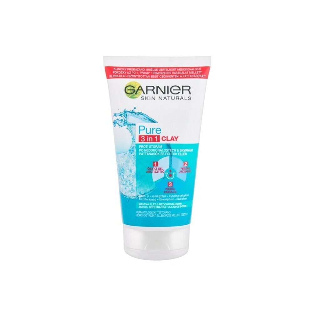 GARNIER Gesichts-Reinigungsschaum Garnier Haut Naturals Pure Cleansing Gel Scrub und Maske 3in1