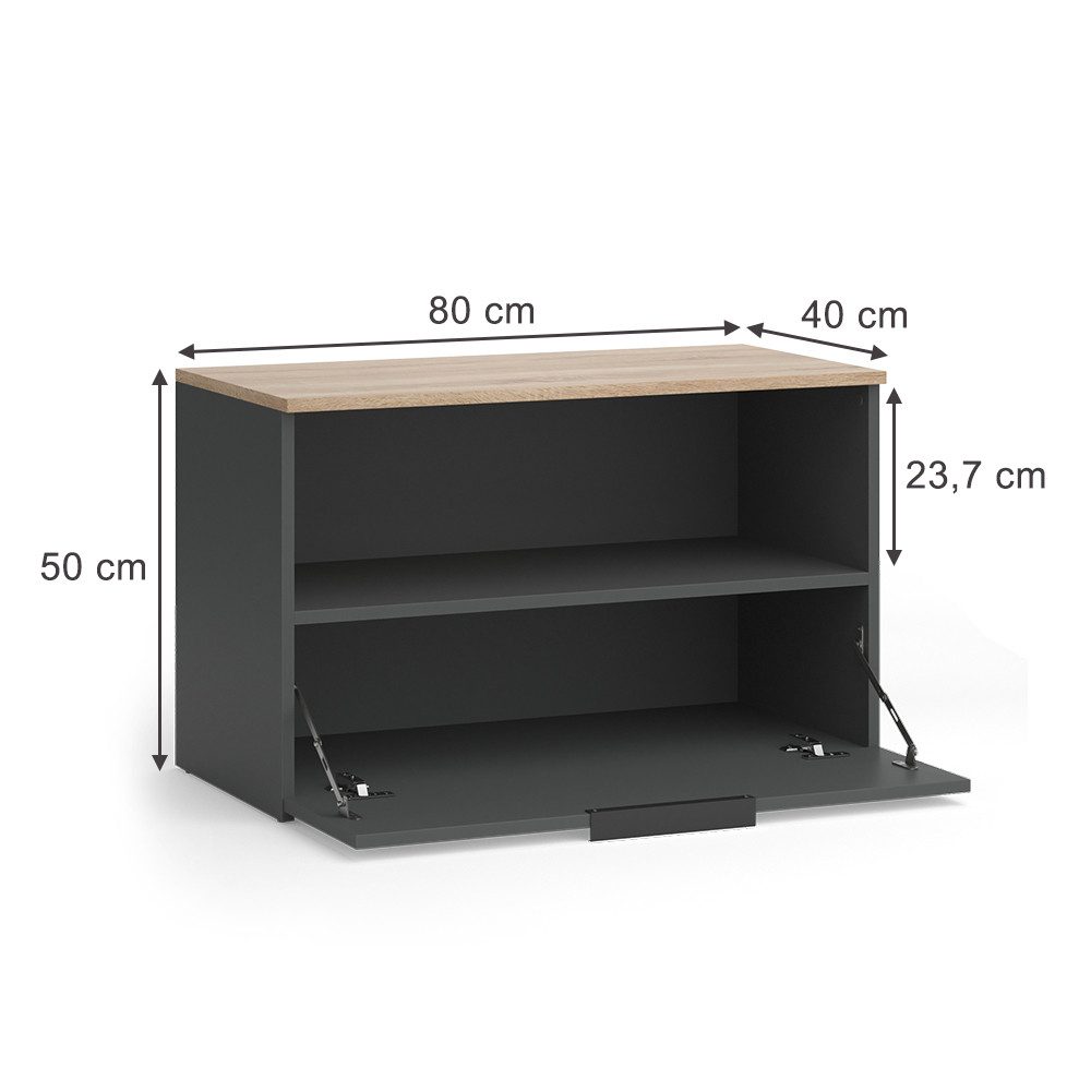 Vicco Highboard Wido, Anthrazit/Sonoma, 80 x günstig online kaufen