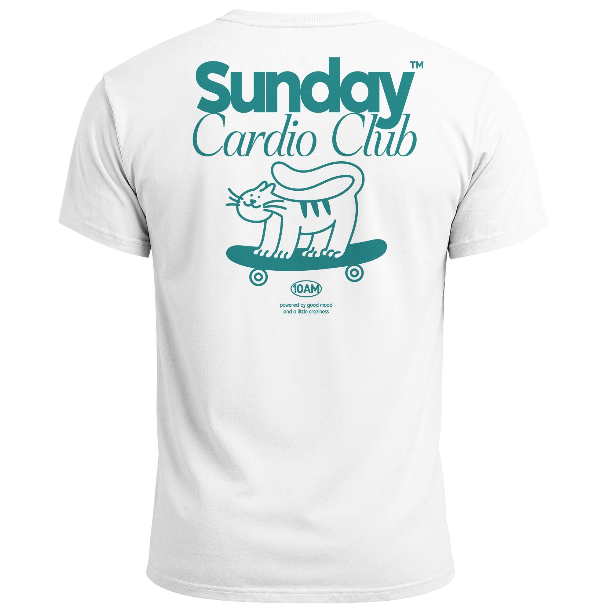 Print-Shirt Backprint TShirt Herren Sunday Cardio Club Skater Skateboard Sommer